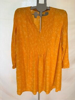 Old Navy Mustard Yellow Pintuck V-Neck Tunic Dress XL